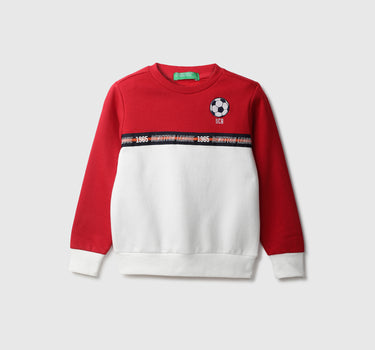 Boys Colorblocked Round Neck Sweatshirt