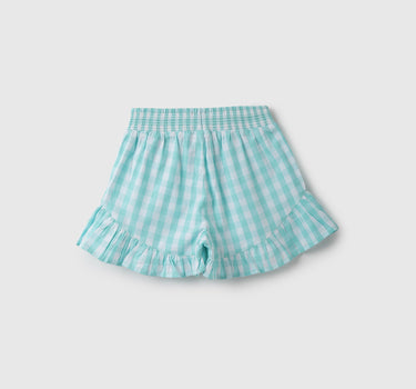 Girls Checked Regular Fit Shorts