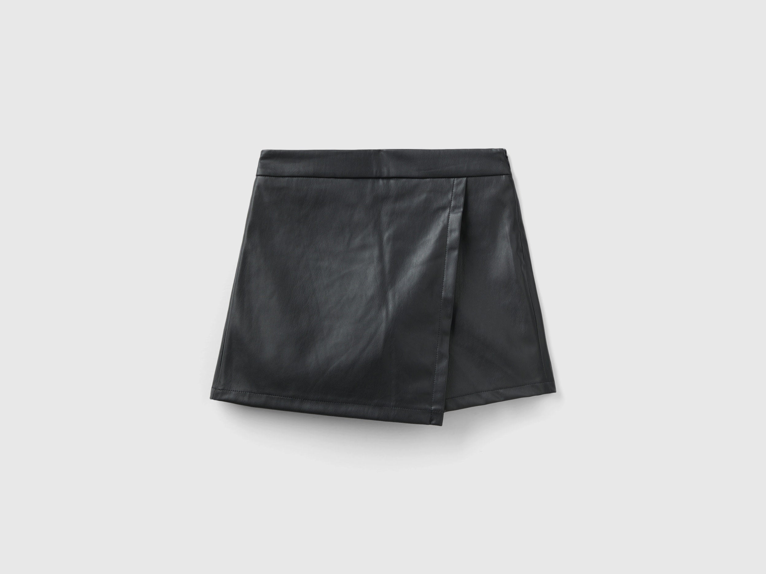 Imitation Leather Fabric Black Skirt