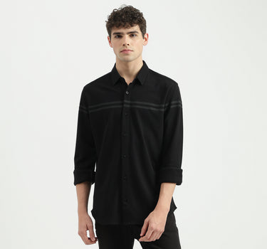 Regular Fit Spread Collar Solid Shirt