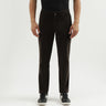 Men's Solid Slim Fit Trousers with Button Closure