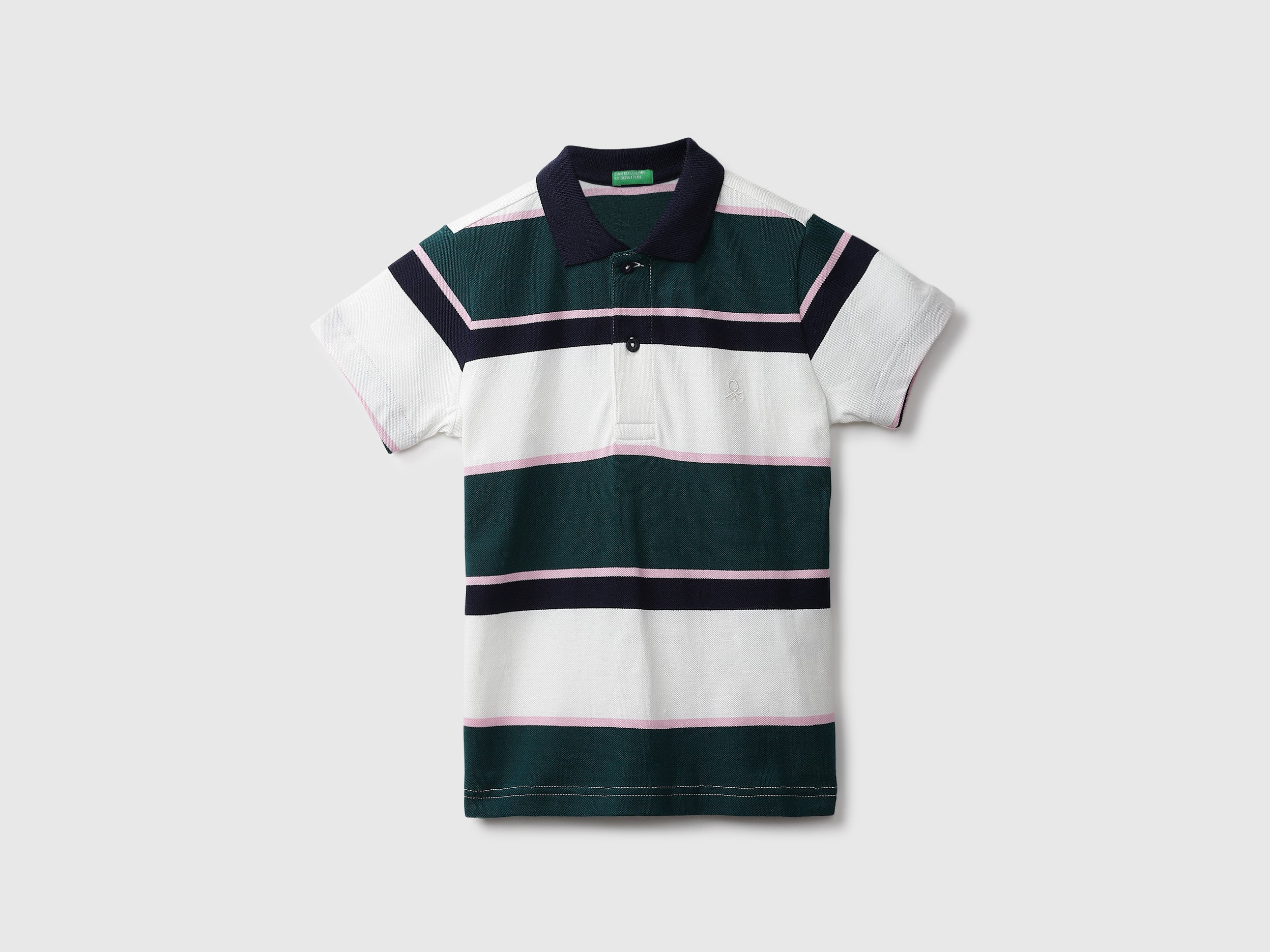 White And Black Striped Polo T-Shirt