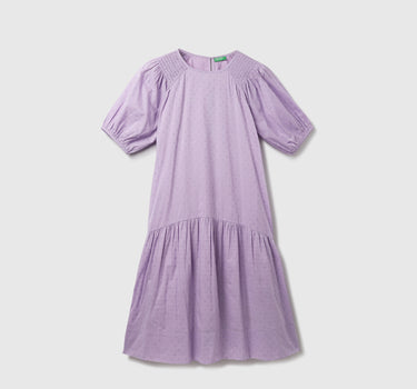 Cotton Solid Round Neck Women Dresses