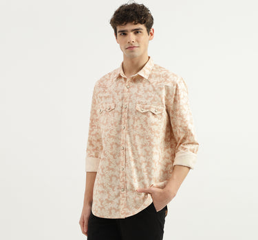 Regular Fit Spread Collar Printed Shirt