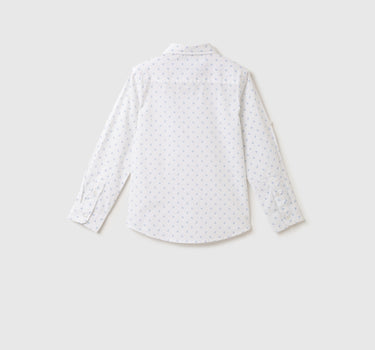 Boys Printed Spread Collar Shirt