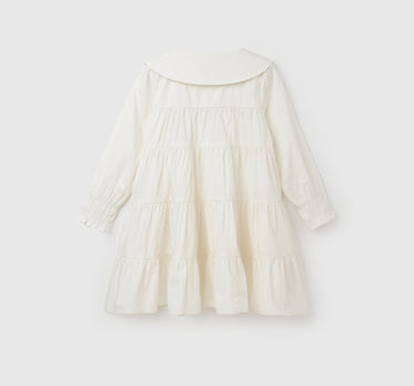 Cotton Embroidery Spread Collar Dress