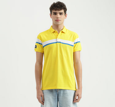 Regular Fit Polo Neck Striped T-Shirt