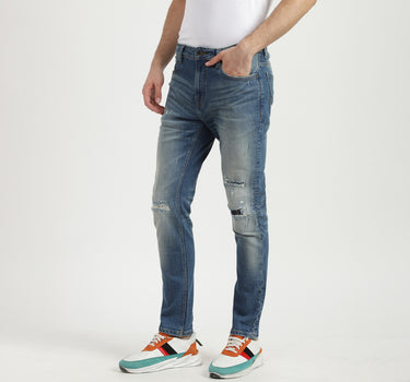 Mens Slim Tapered Fit Solid Jeans