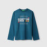 Boys Blue Printed Regular T Shirt