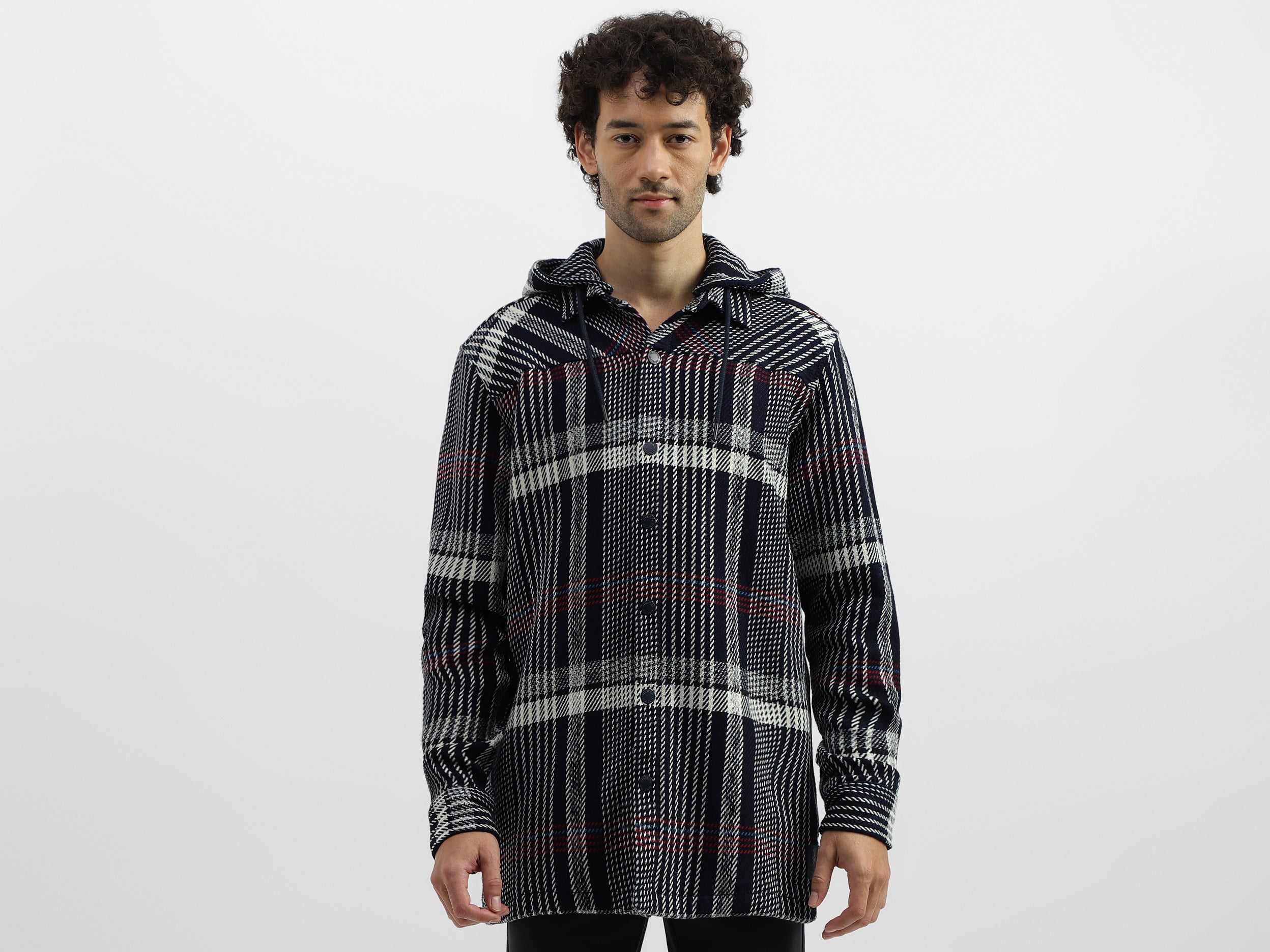 Regular Hooded Neck Checkered Shirts