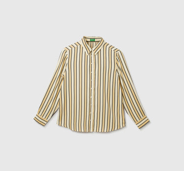 Spread Collar Striped Shirt