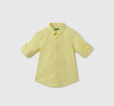 Regular Fit Spread Collar Solid Shirt