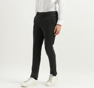 Solid Mid Rise Slim Fit Trousers