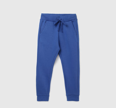 Boy's Solid Regular Fit Joggers with Drawstring Closure