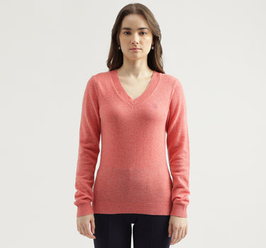 Women's Regular Fit V-Neck Solid Sweater