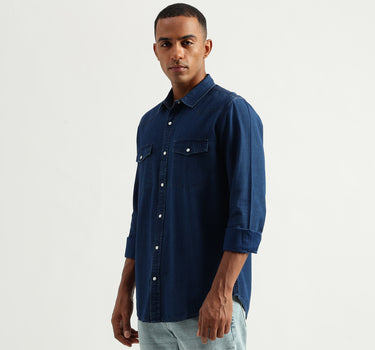 Men's Regular Fit Spread Collar Solid Shirts