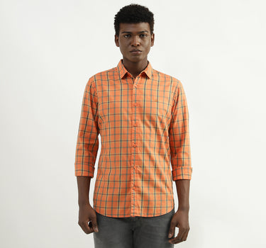 Cotton Checked Spread Collar Mens Shirts