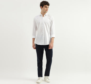 Slim Fit Spread Collar Solid Shirt