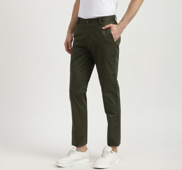 Mens Slim Fit Solid Trousers