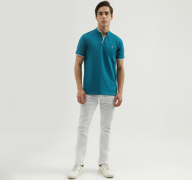 Men's Regular Fit Polo Neck Solid T-Shirt