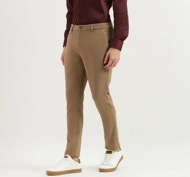 Solid Mid Rise Slim Fit Trousers