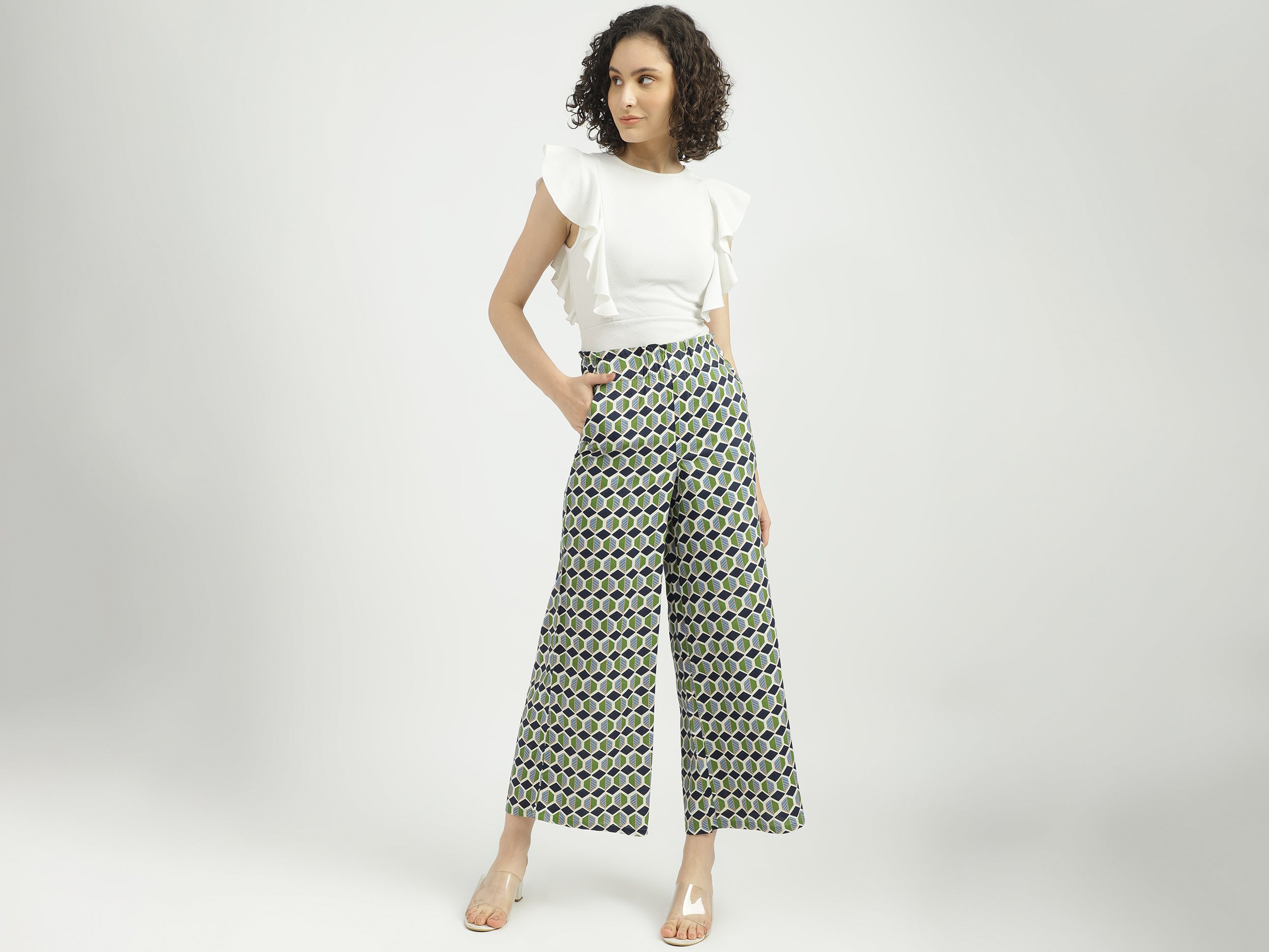 Women Printed Wide Leg Palazzo