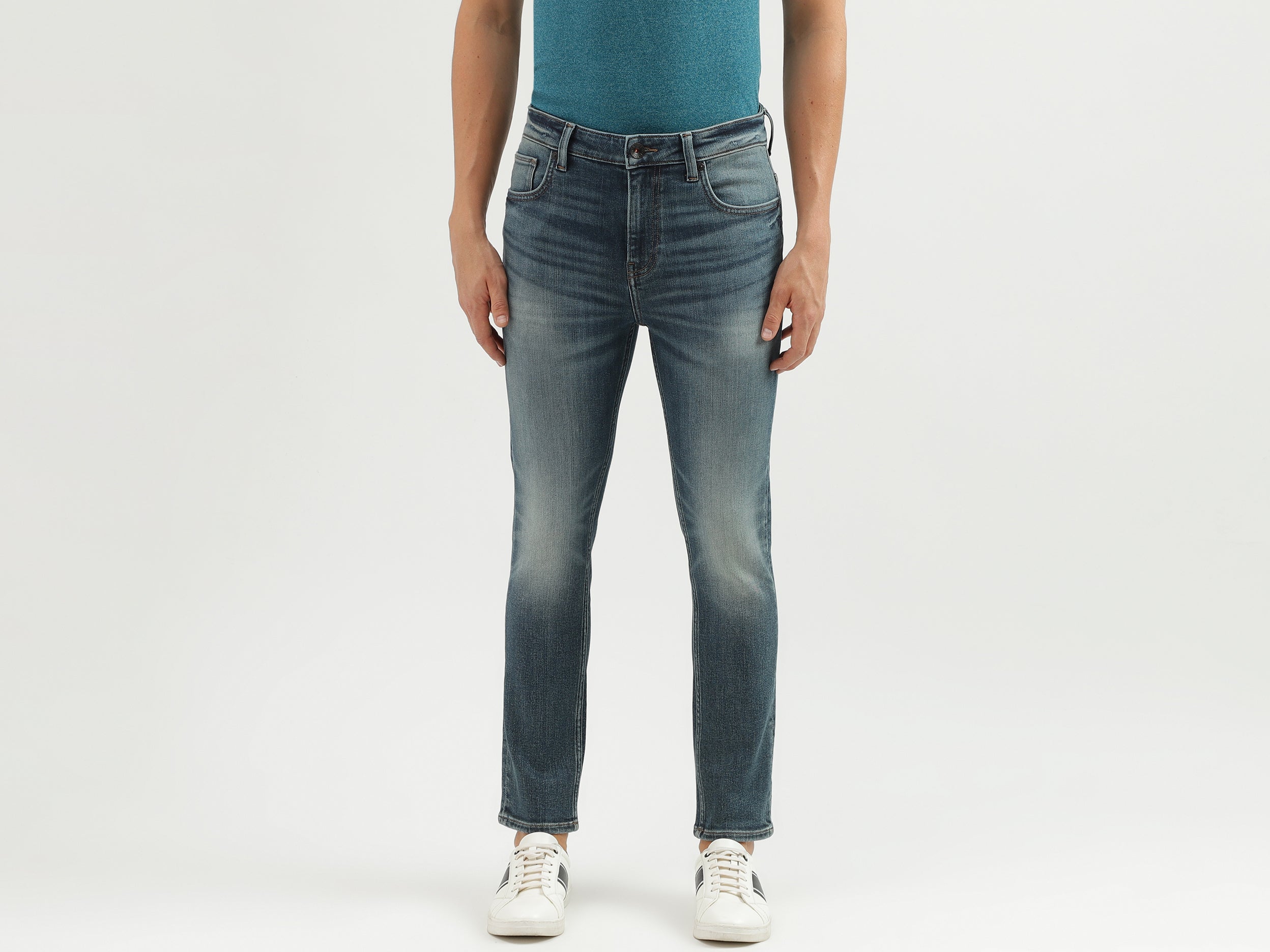 Men's Solid Low Crotch Jeans