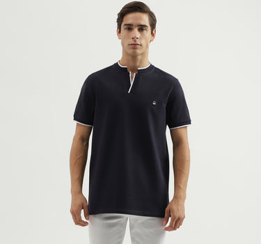 Men's Regular Fit Polo Neck Solid T-Shirt