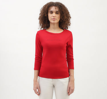 Regular Fit Round Neck Solid Pattern Top