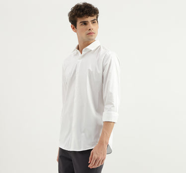 Slim Fit Spread Collar Solid Shirt