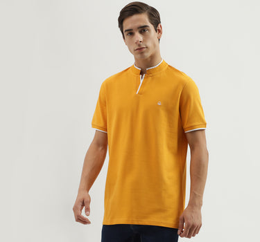 Men's Regular Fit Polo Neck Solid T-Shirt