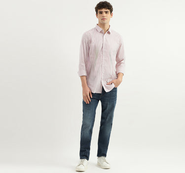 Regular Fit Spread Collar Striped Shirt