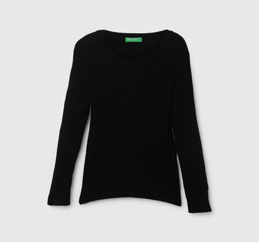 Women Ribbed Round Neck Sweater