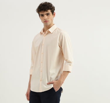 Slim Fit Spread Collar Solid Shirt