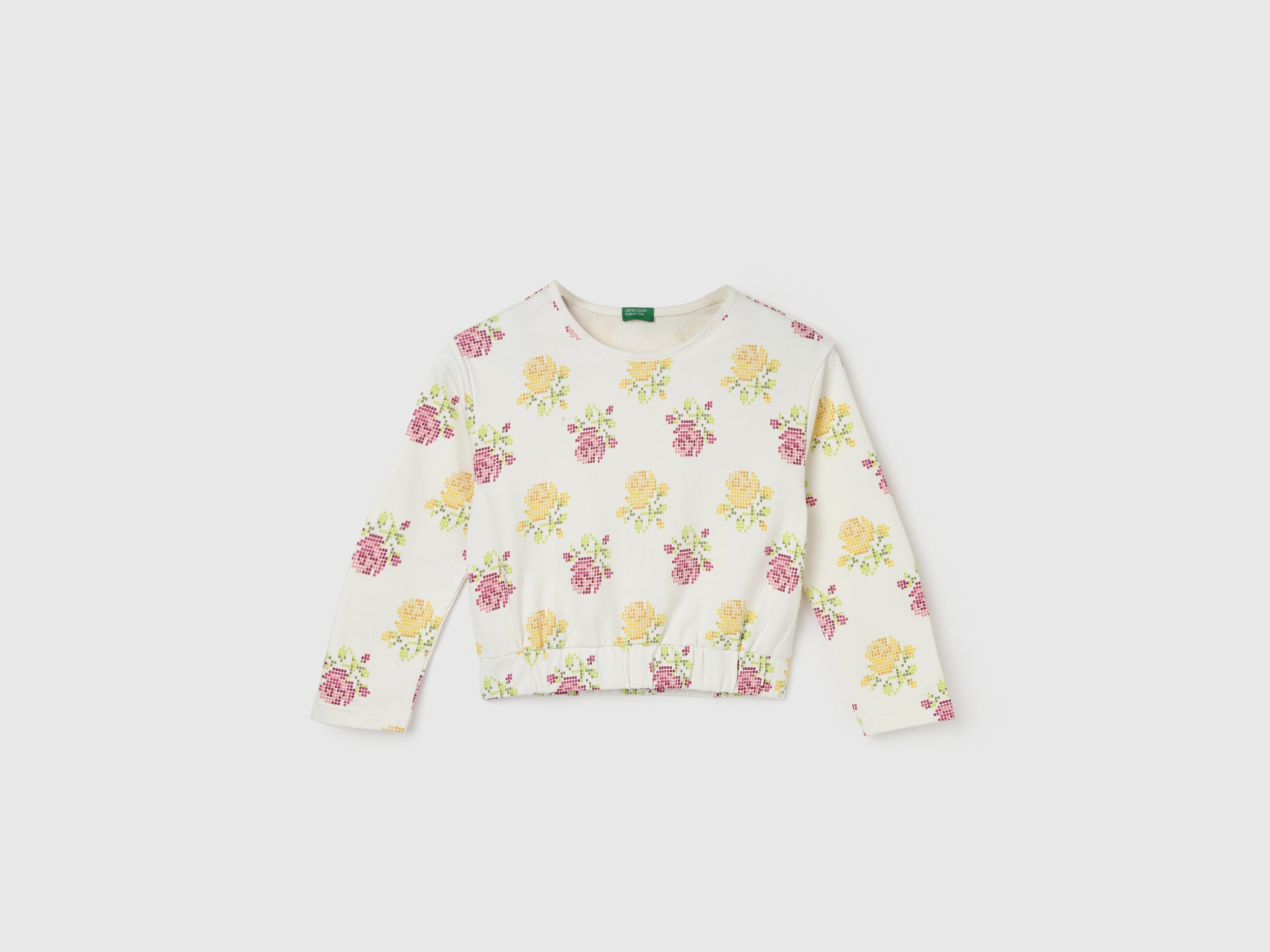 Girl's Regular Fit Round Neck Floral Tops