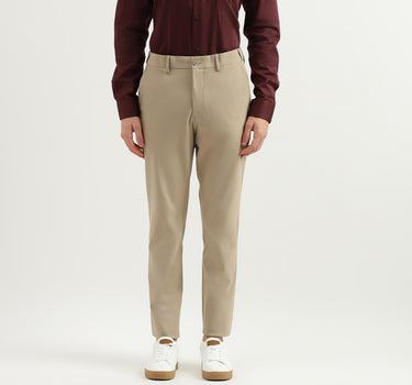 Solid Mid Rise Slim Fit Trousers