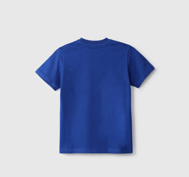 Boys Blue Printed Regular T Shirt