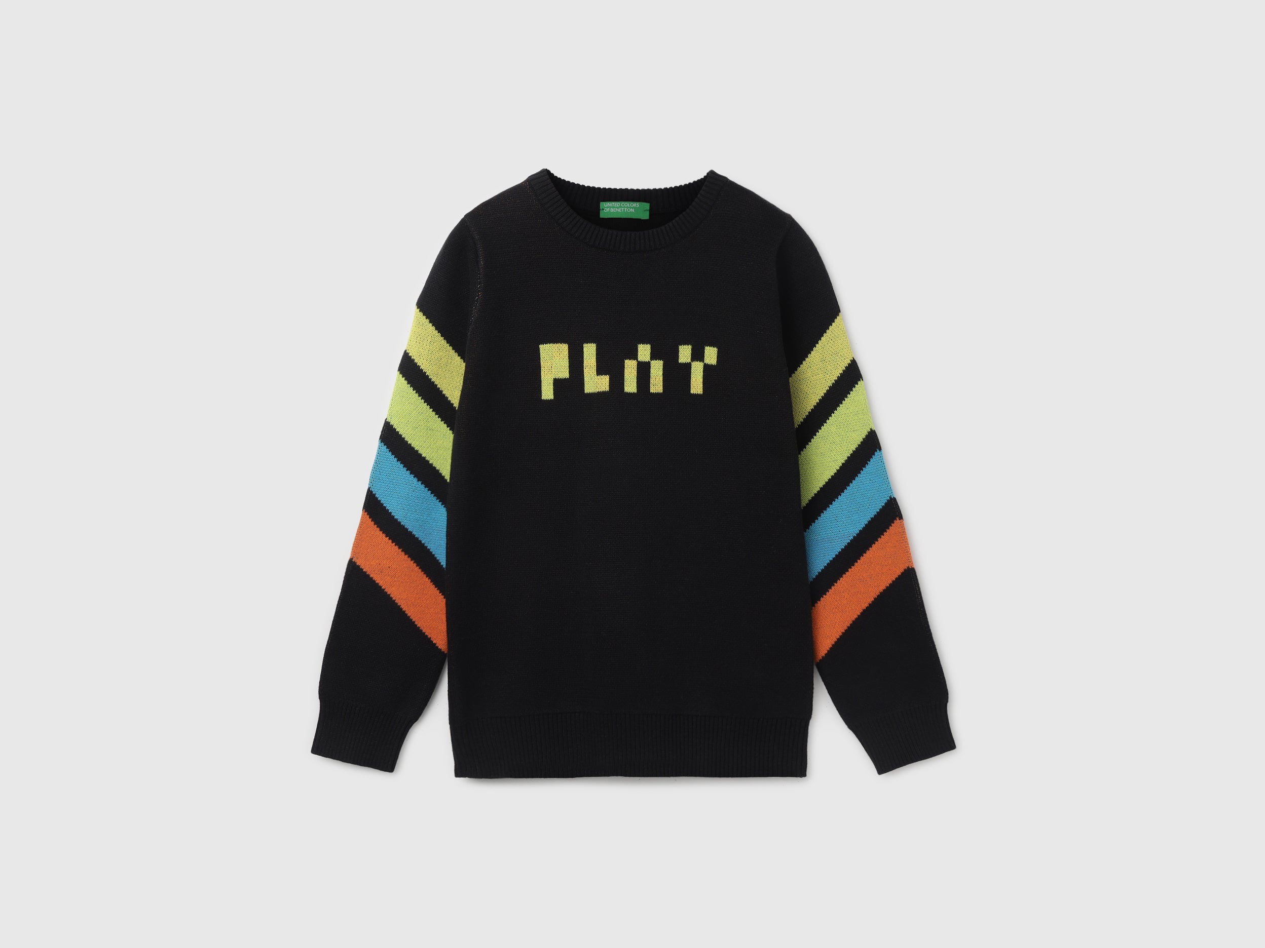 Boy's Regular Fit Crew Neck Striped Sweater