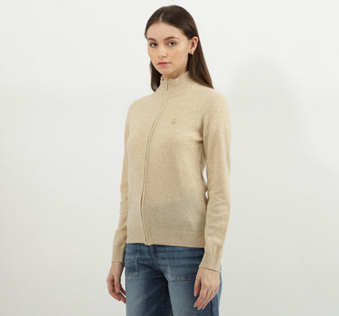 Women Solid High Neck Sweater