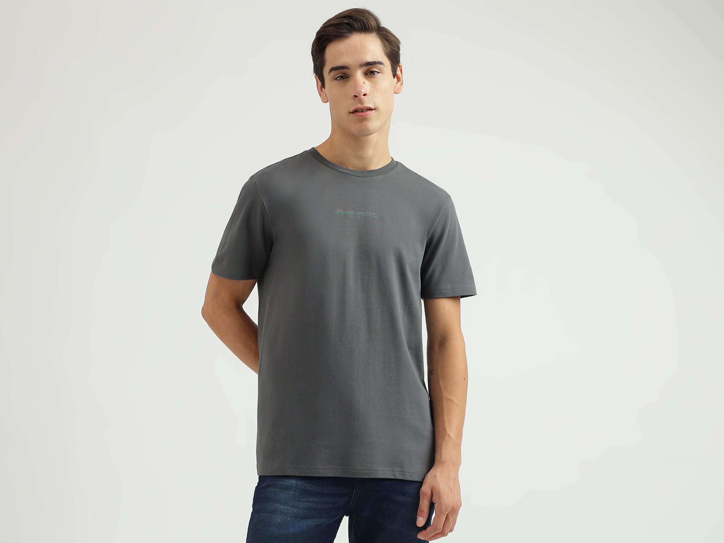 Solid Crew Neck Relaxed-Fit T-Shirt