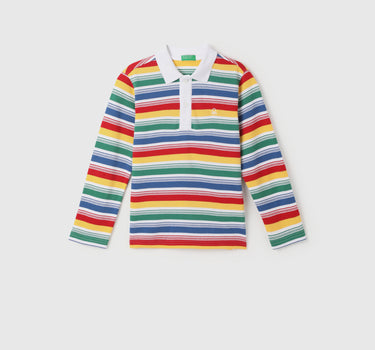 Boy's Regular Fit Polo Collar Striped Tshirts