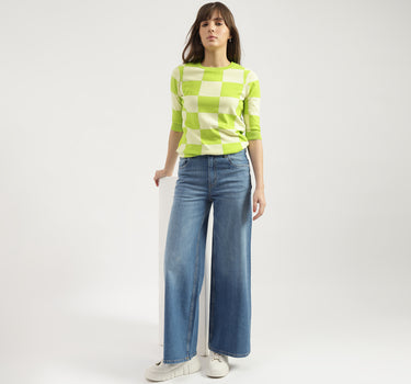 Regular Fit Round Neck Colorblock Tops