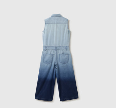 Girls Ombre Spread Collar Jumpsuit