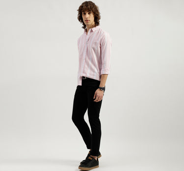 Slim Fit Spread Collar Striped Shirt