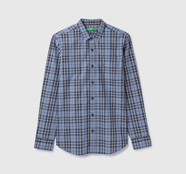 Slim Fit Spread Collar Checkered Shirt