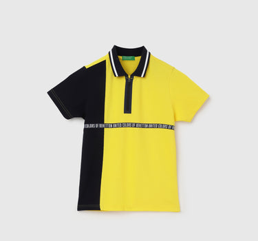 Regular Fit Polo Neck Colorblock T-Shirt