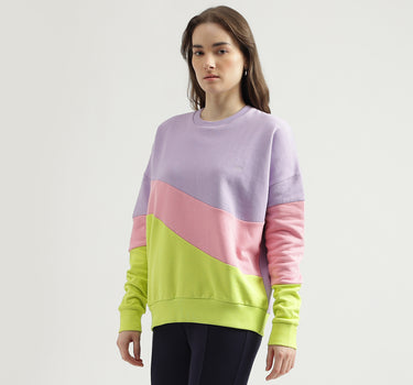 Regular Fit Crew Neck Colorblocked Women's Sweatshirt