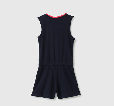 Regular-Fit Round Neck Solid Dungaree