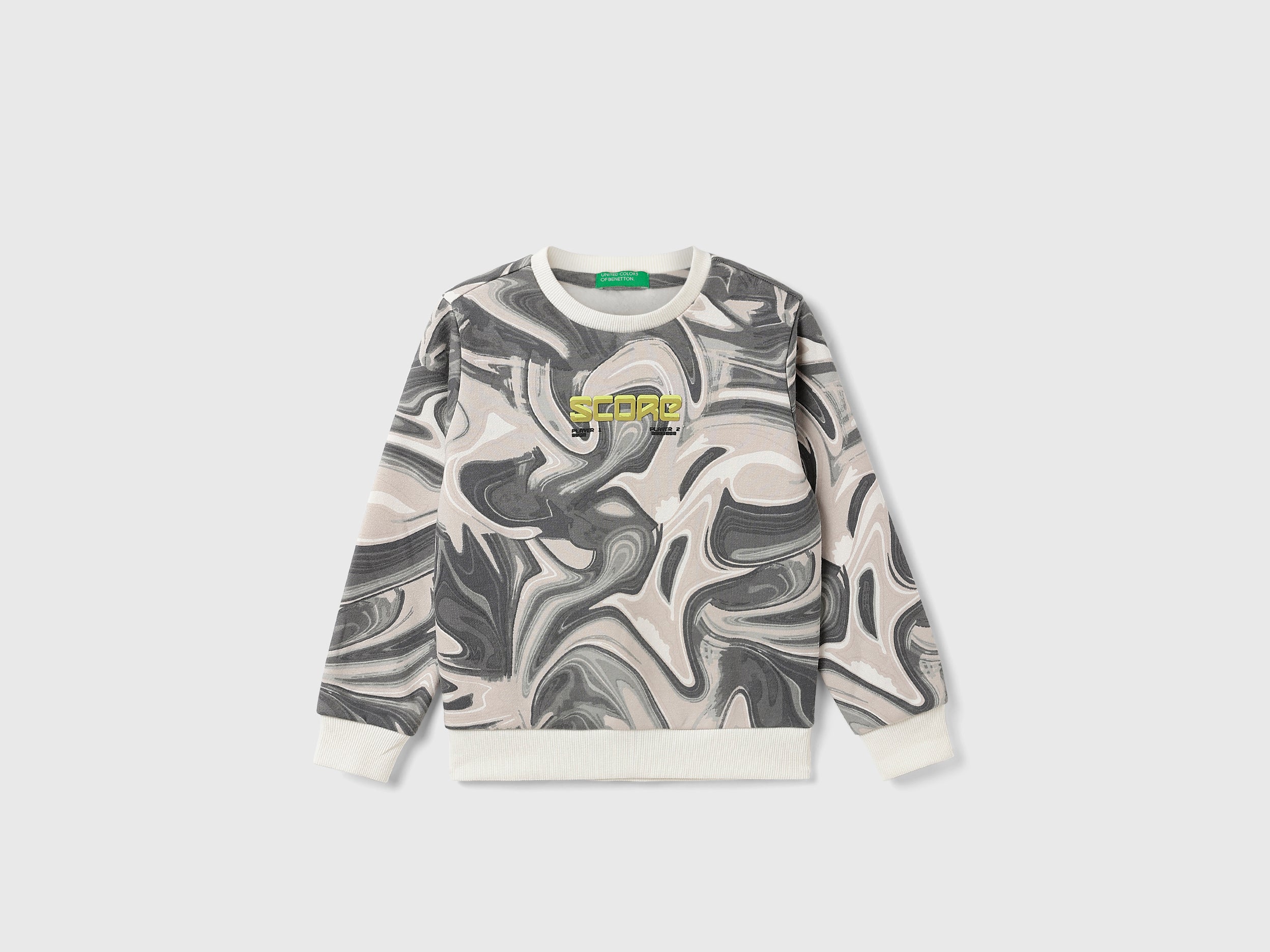 Boy's Regular Fit Round Neck Abstract Print Sweatshirt