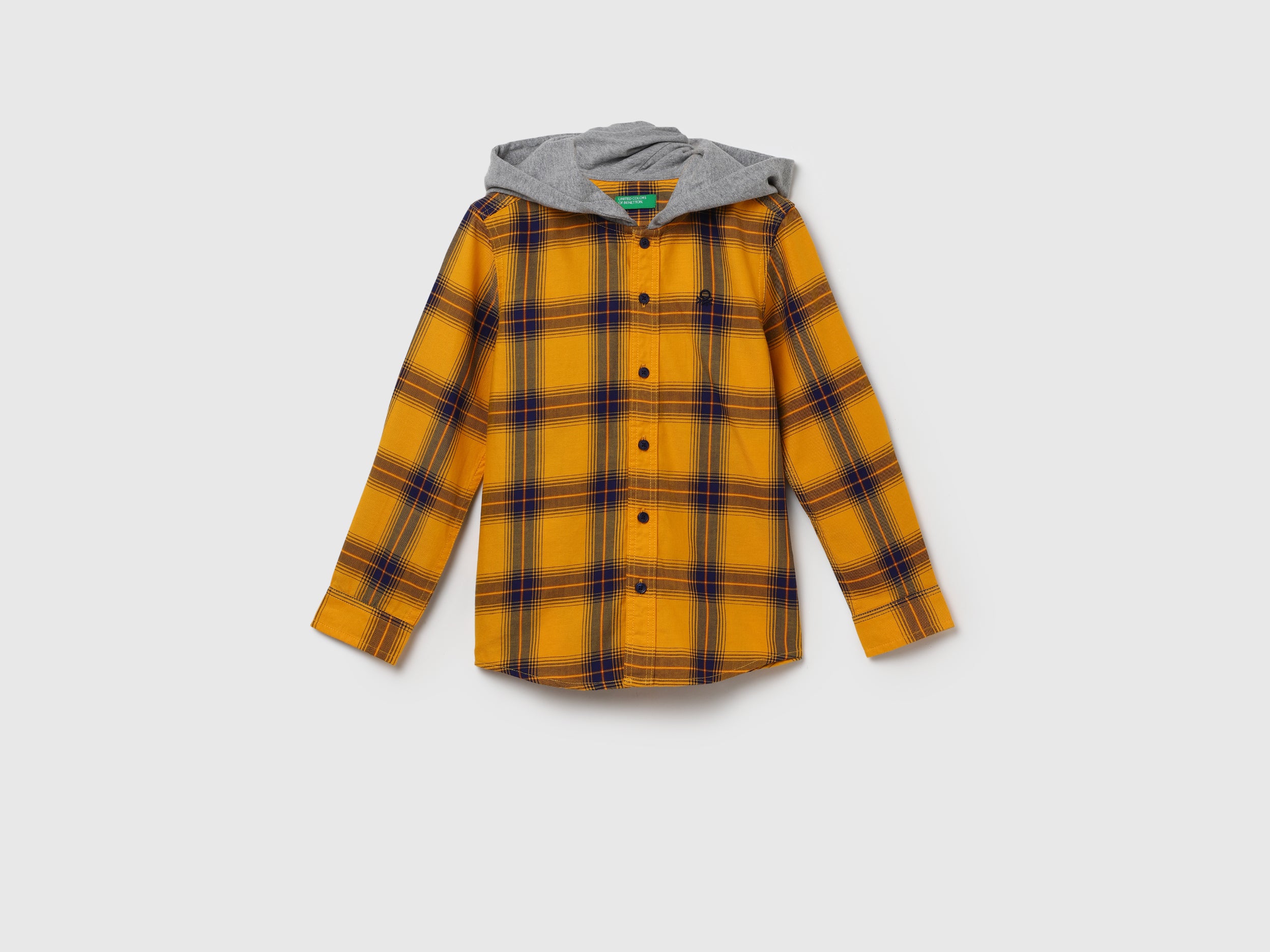 Boys Checked Hood Shirt